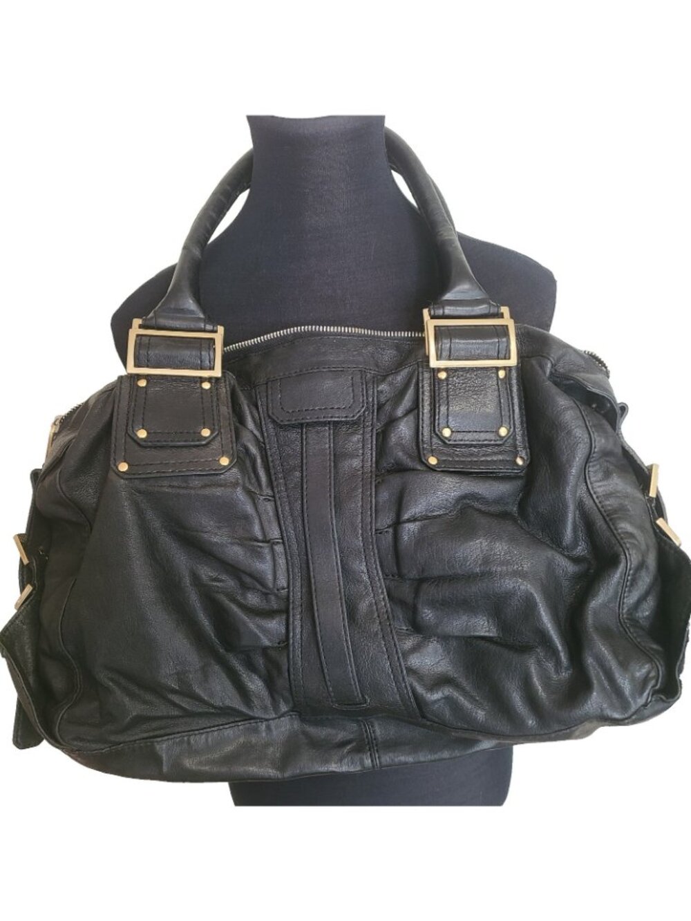 Kooba Leather Rose Hobo Bag Black Excellent Condition Vintage - Picture 3 of 8